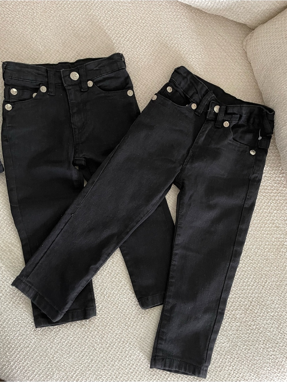 TWO PAIR True Religion boys black jeans 2t NEVER WORN